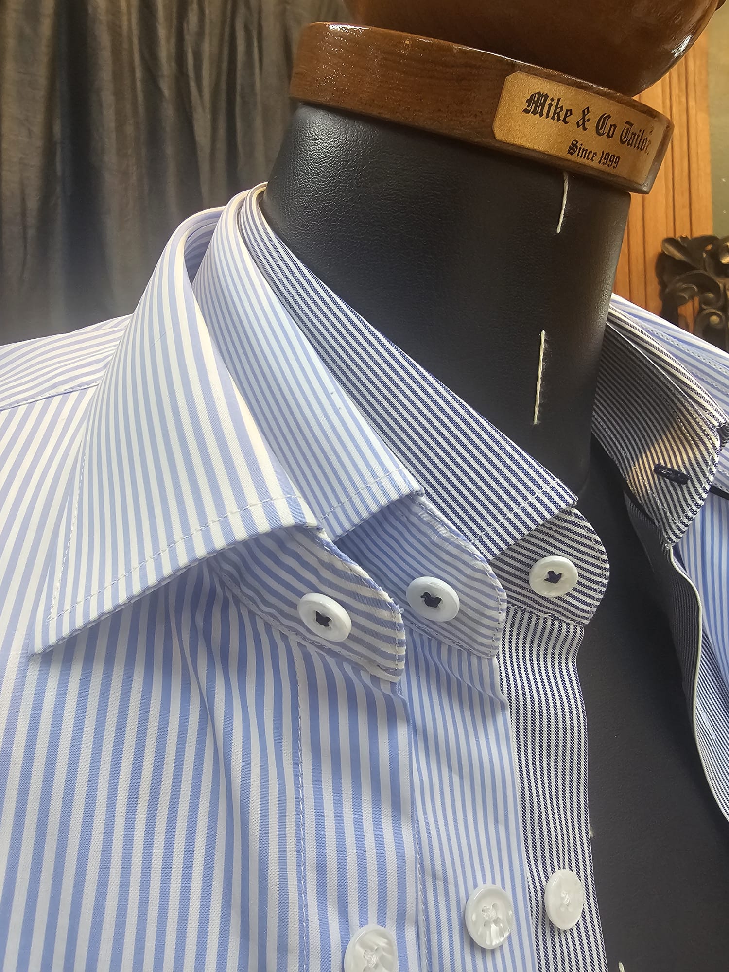 Striped shirt on form