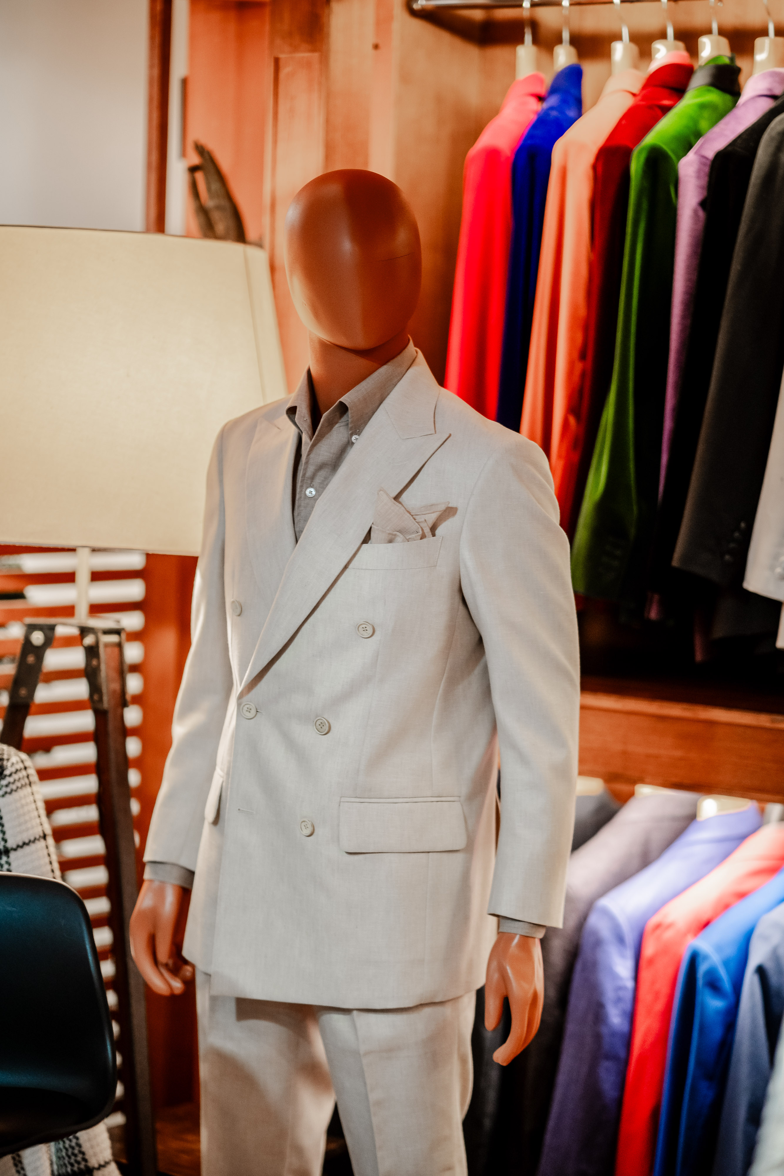 Basting jacket with chalk marks